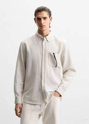Лляна чоловіча сорочка zara