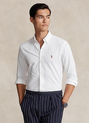 Біла трикотажна сорочка ralph lauren