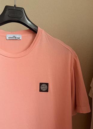 Футболка stone island patch program pink rose tee fresh collection