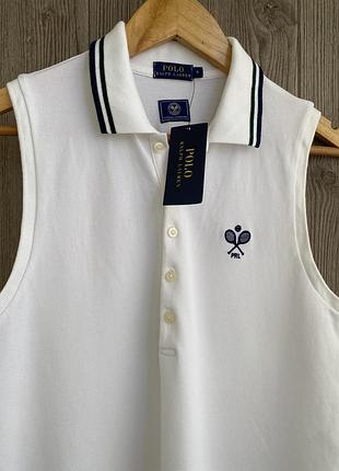 Нова сукня-поло polo ralph lauren wimbledon біла без рукавів s