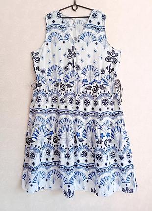 100% бавовна літнє довге плаття h&amp;m бавовняне плаття міді батал