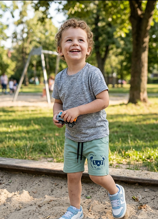 Шорты зеленые для мальчика 4-5 лет