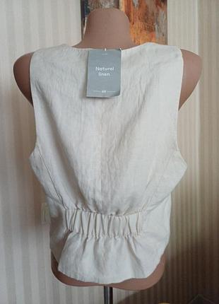 Лляний жилет h&m natural linen, новий з біркою