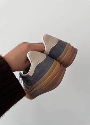 😍 жіночі кросівки adidas gazelle bold beige/white/gum