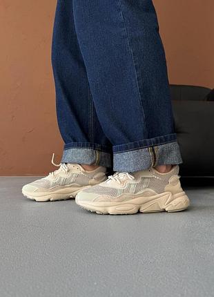 😍 жіночі кросівки adidas ozweego beige textile