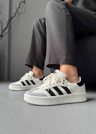 😍 жіночі кросівки adidas samba xlg white/black