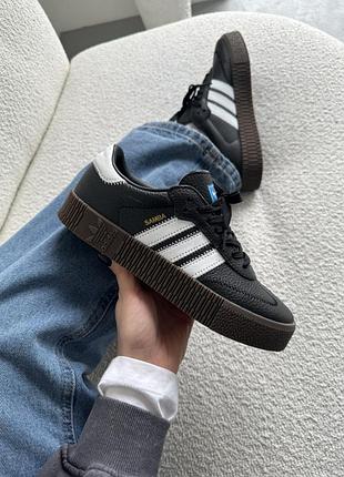 😍 жіночі кросівки adidas samba rose w black gum