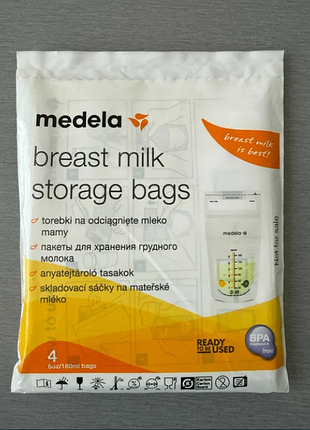 Пакеты для хранения грудного молока medela, 4 шт