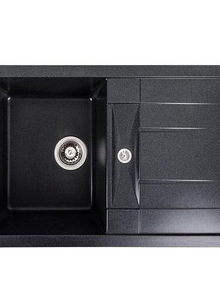 Гранитная мойка valeso 7850 troya матовая, карбон