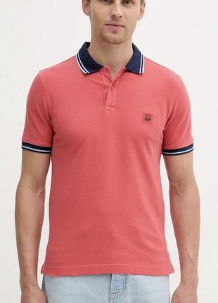 Футболка поло jack &amp; jones кораллового цвета, мужская брендовая футболка 42-44 размер