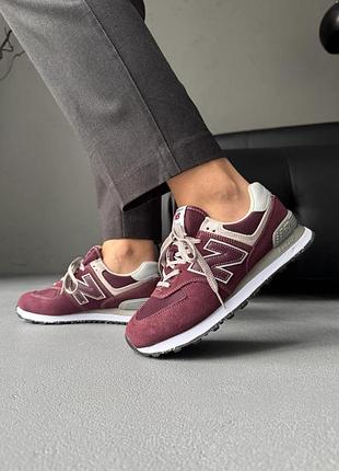 Жіночі кросівки new balance 574 burgundy