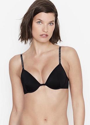 Верх від купальника victoria’s secret оригінал чорний 36b 80b з push up вікторія сікрет з лого бретелями вс vs купальник