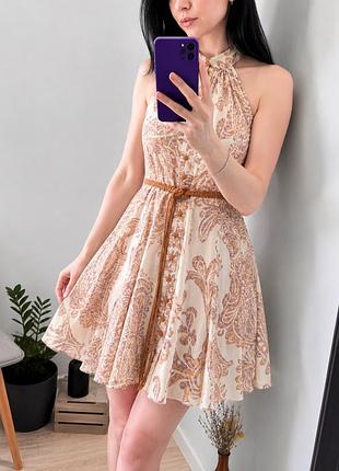 Zara сукня boho з принтом пейслі, бавовна 100%, m-l