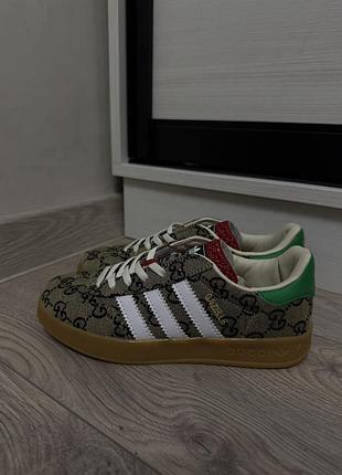 Кросівки adidas x gucci gazzele beige gg monogram