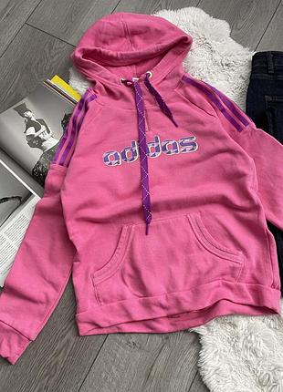 Рожеве худі adidas оверсайз