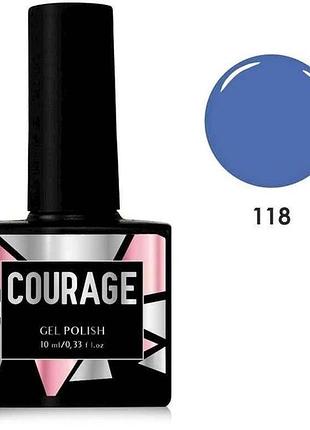 Гель-лак 10мл для ногтей no118 синее небо тм courage