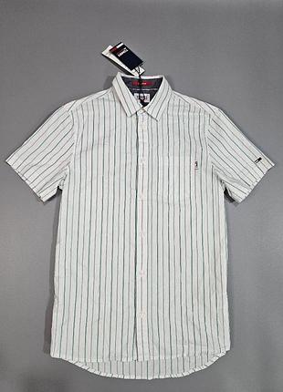 Tommy hilfiger рубашка с коротким рукавом tommy jeans regular fit stripe shirt тенниска