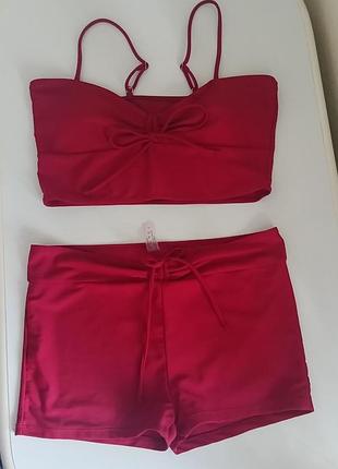 ​👙💥 новий роздільний купальник: топ + шорти, р. l (ідеальний стан!) 💥👙