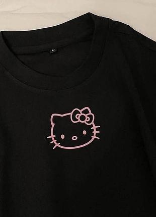 Жіноча футболка з принтом hello kitty ( футболка жіноча хеллоу кітті )