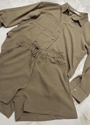 Костюм сорочка шорты стиль zara