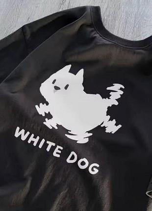 Жіноча стильна оверсайз футболка white dog