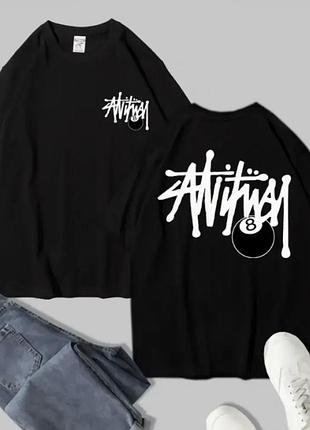 Футболка унісекс з графіті-принтом stussy "8 ball" — стильний стрітвир, оверсайз