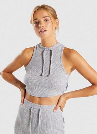 Gymshark slounge crop top  женская спортивная-тренировочная майка