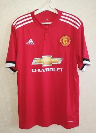 Футболка футбольная adidas manchester united сезон (2017-2018) (m-l) оригинал