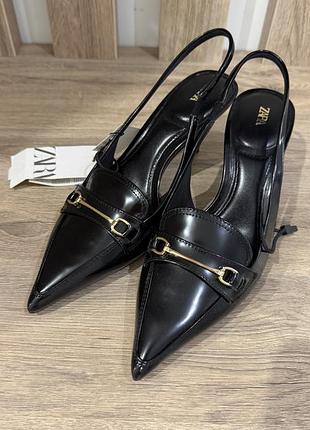 Туфлі жіночі zara колір чорний, 38 розмір