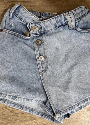 Джинсові шорти-спідниця zara на дівчинку 10 років зріст 140 см