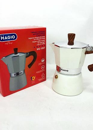 Кофеварка гейзерного типа magio mg-1007 150 мл, гейзер 3 чашки, кофеварка гейзерная ручная nu-73