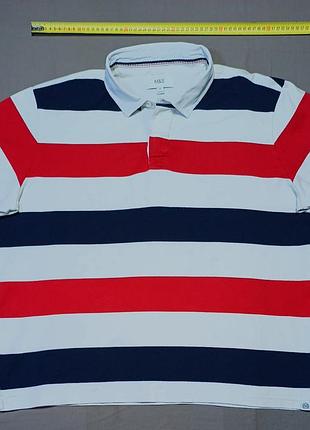 Плечи 55 см m&amp;s плотное белое поло регбойка size 3xl 100% cotton пуговицы брендированные