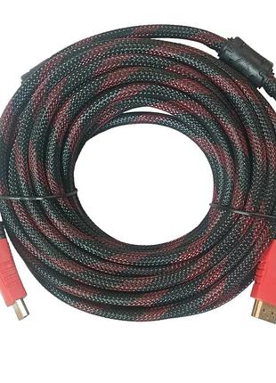 Кабель hdmi-hdmi v1.4 10 метрів нейлоновий чорний