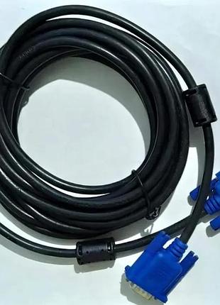 Кабель vga-vga / 5 метрів (2898) з феритами / чорний