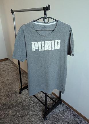 Футболка базовая puma l серая