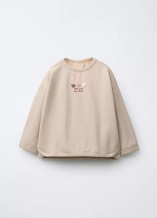 Реглан футболка з вишивкою zara кофтинка для дівчинки