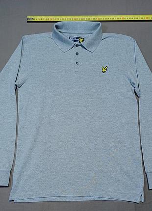 Плечі 45 см lyle&scott сіре поло з довгим рукавом    size s  100% cotton  гудзики брендовані 
випрати