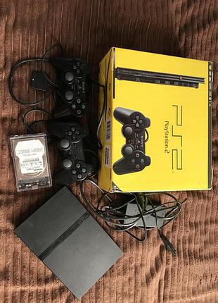 Sony playstation 2 два джойстика + 40 игр (жд 320гб)