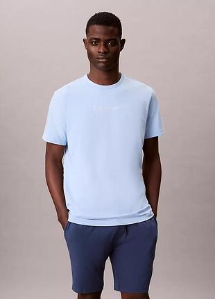 Футболка чоловіча calvin klein, колір блакитний😍