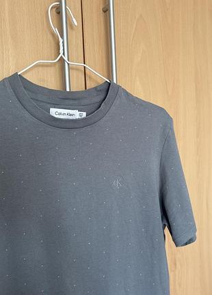 Базова бавовняна футболка calvin klein синьо сіра