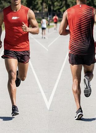Яркая беговая майка nike running dri-fit (размер m) — светоотражающая