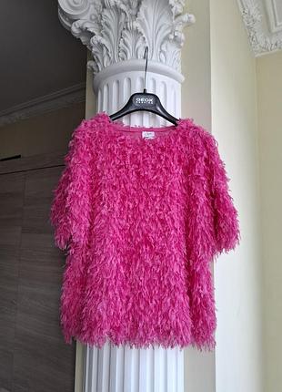 Футболка, топ, імітація пір'я zara