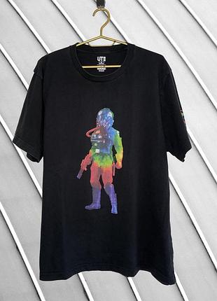 Чоловіча чорна футболка uniqlo xl 2xl оригінал юніклу стан ідеал з малюнком принт зоряні війни star wars великий розмір 52 54