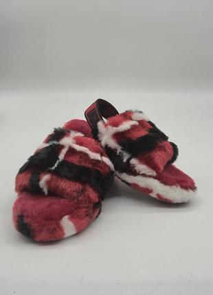 Дитячі хутряні шльопанці ugg fluff yeah slide plaid punk