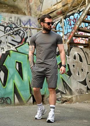 Летний спортивный комплект audsa мужской футболка шорты серый sport cooltuch рг6178 xl