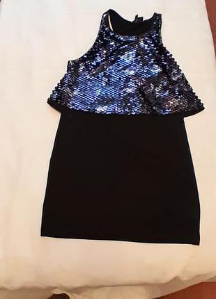 Чёрное платье с пайетками от бренда h&m, из коллекции conscious.