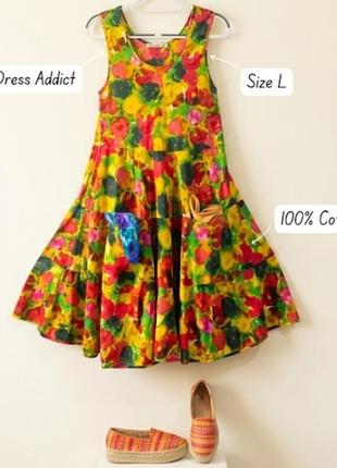 ​🌟 яркое летнее платье-сарафан dress addict (100% хлопок) с карманами 🌟