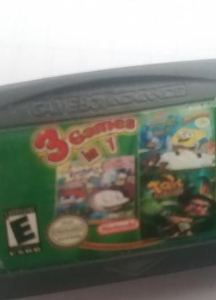 Картридж gba 3 в 1 (rugrats, tak ,spongebob squarepants)