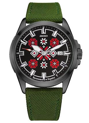 Наручний годинник awarder embroidery black-red green automatic 10atm