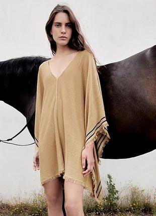 Сукня кафтан трикотаж льон zara р. м/l